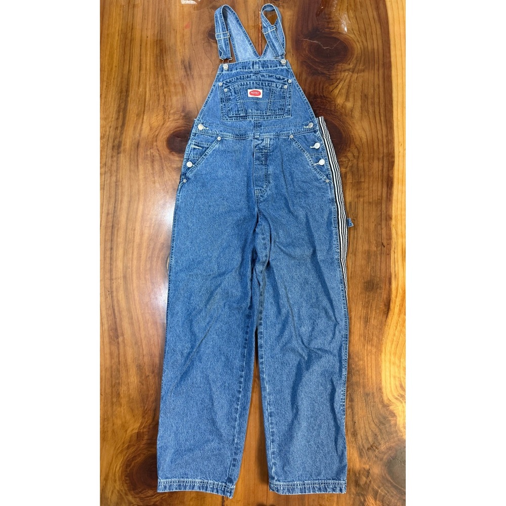 Vintage 90s Y2K Revolt Junior's Overalls M Denim Cotton Stripe S12